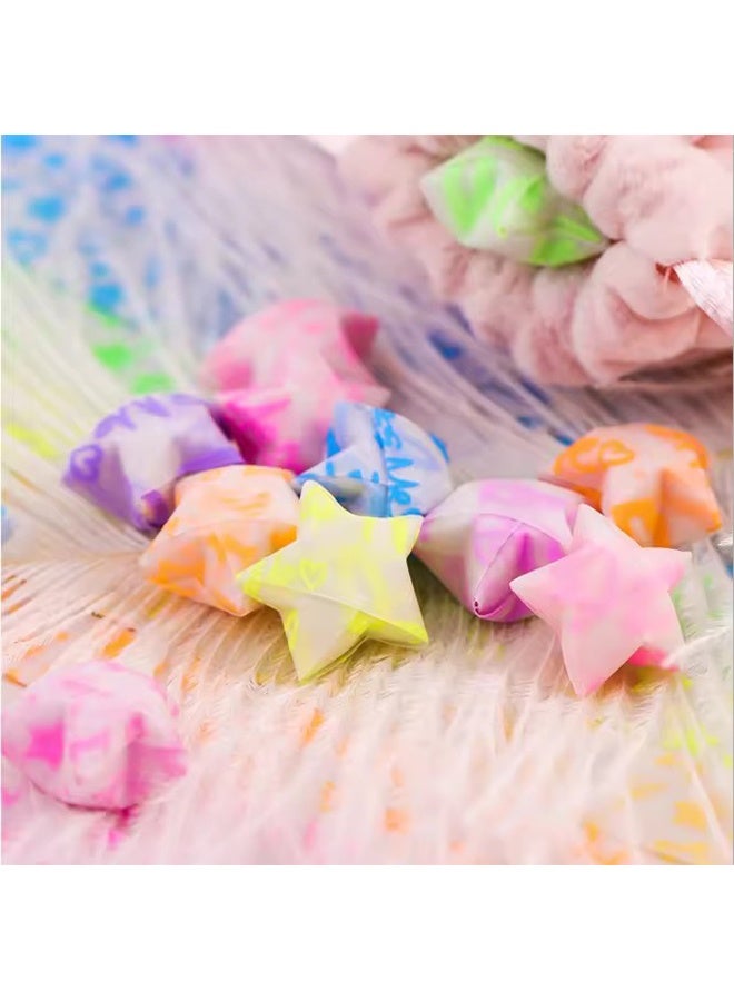 واي جيه شرائط ورق نجمة من الأوريغامي المضيء، توهج في الظلام، حرف يدوية مصنوعة يدويا، ورق أوريغامي لاكي ستار، نمط على شكل قلب للأطفال مستلزمات حفلات ألعاب، أنشطة، هدايا، زينة (210 ورقة) - Image 3